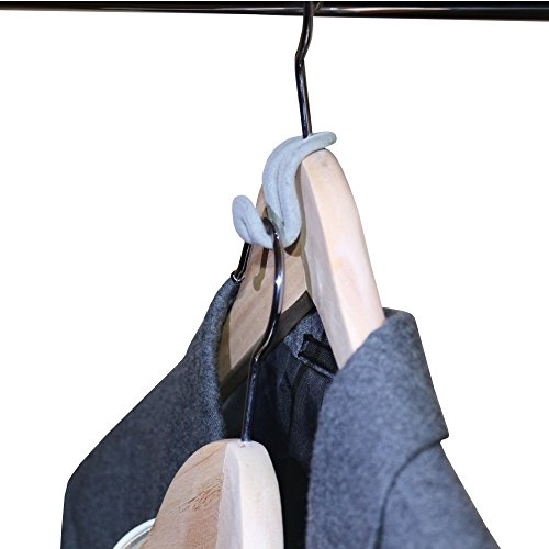 Kleiderbügel / Kleiderhaken Organizer – Ordnung und Platz im Kleiderschrank – Aufhänger Set aus 10 Stück – grau - 5