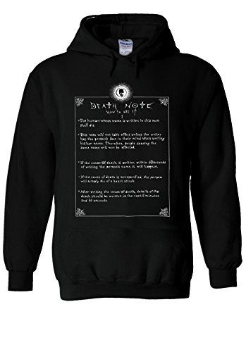 Death Note How To Use Anime Manga Black Men Women Unisex Hooded Sweatshirt Hoodie-XL