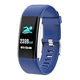 DJym Fitness Tracker, Customized Activity Tracker mit Herzfrequenz-Monitor und Sleep Monitor, GPS Route Tracking Pedometer Step Counter, IP68 Waterproof Bluetooth Pedometer,Blue
