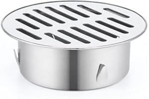 StarRing Runt golvbrunn i rostfritt stål, metallstål galler, dusch, anti-igensättningsfilter, utomhus balkong, innergård, hus
