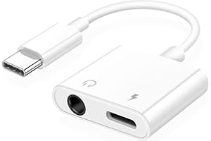 CELLWORLD [2 in 1] USB C to 3.5mm Headphone Jack Adapter, Fast Charge & Music Type C to 3.5mm Aux Audio Cable Compatible with iPhone 15, Samsung Galaxy S23/S22+/Note 20/A53, Pixel 6/5/4XL, Huawei, OnePlus,etc