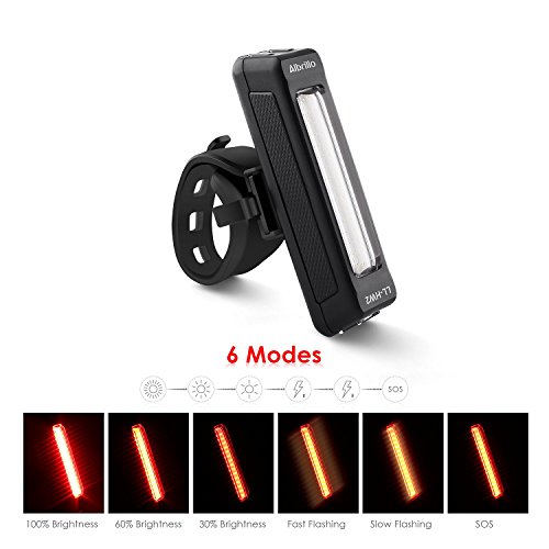 Albrillo LED Fahrradlicht Wiederaufladbar 500mAh Akku Blink-Rotlicht mit 6-Lichtmodi - 4