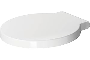 Duravit Sedile WC Starck 1, tavoletta WC con chiusura rallentata, copriwater con cerniere in acciaio inox, coperchio water in plastica termoindurente Duroplast, bianco