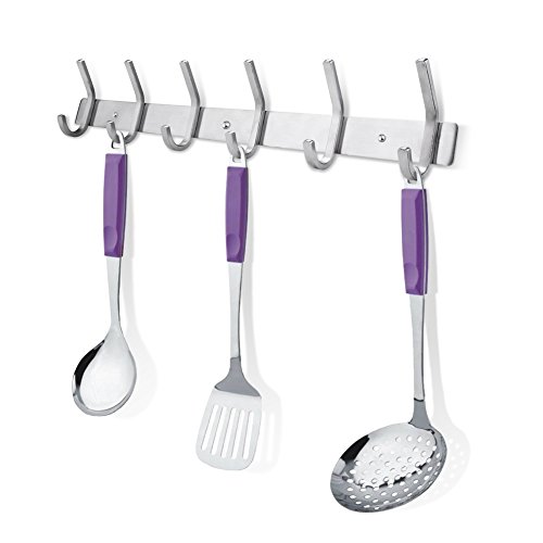 YISSVIC Hakenleiste Garderobe 6 Kleiderhaken Garderobenleiste Mehrzweckhaken aus Edelstahl Belastbarkeit bis ca. 30kg - 2