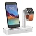 Produktbild iVAPO Halterung für iPhone und Apple Watch aus Aluminium Ständer für iPhone und Apple Watch Series 3/Apple Watch Series 2/Apple Watch Series 1/ Apple Watch Nike + iPhone 8/iPhone 8 plus/iPhone X/iPhone 6 Plus/iPhone 6/iPhone 7 Plus/iPhone 7(Silber)