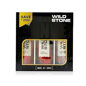 Wild Stone Ultra Sensual+ Red+Legend Deodorant Combo for Men, 200ml each (Pack of 3)