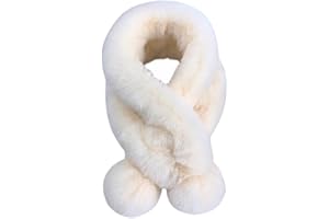 IBLUELOVER Écharpe Enfants Tour de Cou en Fausse Fourrure Croisé Foulard Garçons Filles Super Doux Cache-col Chaud Automne Hiver Écharpe Peluche Ajustable Vogue Cou Châle Voyage Noël Anniversaire