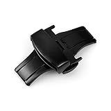 iStrap 20mm Edelstahl Faltschliesse Dornschließe Schließen Schnalle Klapp-Verschluss für Uhrenarmbänder Schmetterling Deployment Armbanduhr Schnalle - Schwarz
