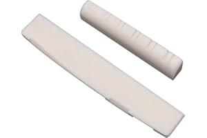 RuiJOTWAT 12 Strings Acoustic Guitar Bone Bridge Saddle Nut Upper string pillow (49 * 6 * 9.2/8.7mm) + lower string (76 * 6 * 13mm) for Folk guitar 49mm / 76mm Replacement Parts