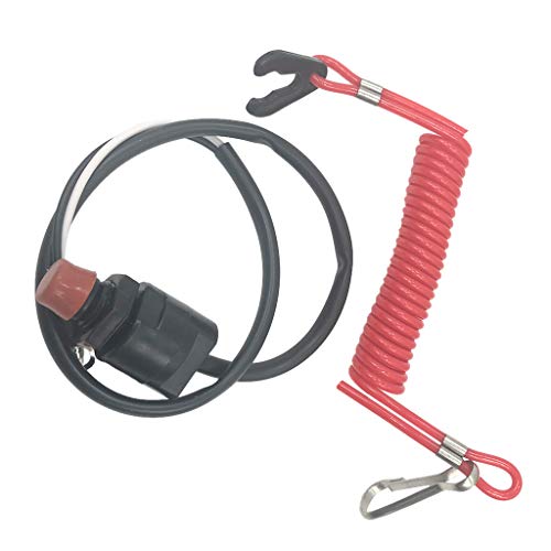 Homyl Interrupteur D'arrêt d'urgence De Moteur Hors-Bord Bateau Universel avec Cordon De Retenue