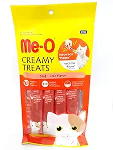 DOGSTAR Me-O Creamy Cat Treats - Small, 60 gm (Pack of 4) (Crab)