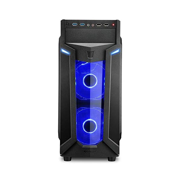 Sharkoon VG6-W - Caja de Ordenador, PC Gaming, Semitorre ATX, Azul - Image 3
