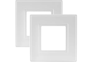 rhinocables - Finger Plate Surround | Protects Walls from Marks | Fits Single Light Switch or Socket | White Plastic, Single, Finger Plate White, Plastic (2 Pack)