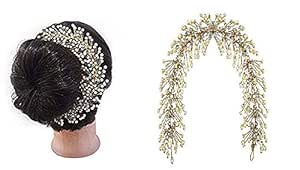 Buy Ekan Bridal Hair Bun Gajra Diamond With Pearl Hair Accessories