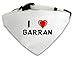 Produktbild Personalisierter Weißer Hundschal mit Aufschrift Ich liebe Barran (Vorname/Zuname/Spitzname)