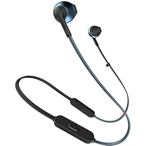 JBL T205BT by Harman Wireless Bluetooth in Ear Neckband Headphones with Mic (Blue)