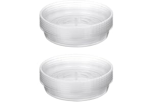 FSSTUD 10 Pcs 13cm Heavy Duty Plastic Plant Saucers Clear Flower Pot Drip Trays Small Plant Plate Dish Durable Outdoor Plant Trays Plant Drainage Pans for Garden