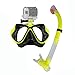 Produktbild Taucherbrille mit Schnorchel, Accevo Premium Schnorchelsets mit Gopro Halterung für Erwachsene (Gelb)