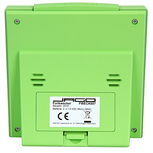 Jago Funkwecker Wecker mit Temperaturanzeige mit LCD-Display in vier verschiedenen Farben und LED-Hintergrundbeleuchtung inkl. Snooze-Funktion - 3