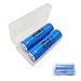 Produktbild jingboshi® Marke New 2 x Wiederaufladbare 18650 (blau) Akku für LED Flash Light Torch Head Lampe Top Button 3,70 V Li-Ion