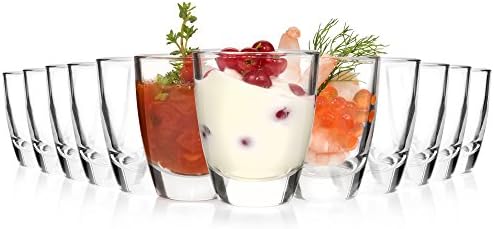 Blues Poon Dessert Glasses Set of 12 Premium Quality | Capacity 50 ml | Amuse Bouche Dishes | Perfect Serving Pieces for Catering, Parties Picnics or Special Occasions