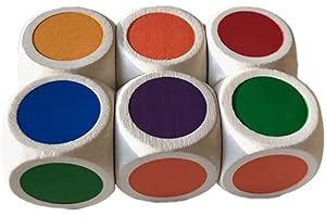 SPIELTZ Cubi di colore in legno, extra grande (20 mm), cubo per bambini piccoli, anziani e giochi XL. Made in Germany. (6 cubi, rosso, giallo, blu, verde, arancione, viola)