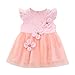 Produktbild SANFASHION Mädchen Kleider Sommerkleid Baby Ärmellos Blumenstickerei Tüll Kleid Prinzessin Partykleid Spitzenkleid
