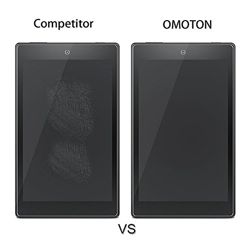 OMOTON Panzerglas Schutzfolie für Fire HD 8 [2016 Version] und Fire HD 8 ( 2015 version),9H Härte, Anti-Kratzen, Anti-Öl, Anti-Bläschen - 7
