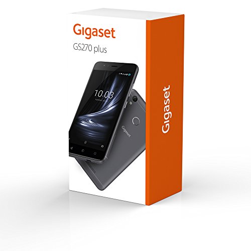 Gigaset GS270 Plus Smartphone (13,3 cm, 5.2 pollici, 16GB, 2GB RAM, 13 MP Fotocamera, Android 7.0) Grigio