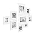 Produktbild PHOTOLINI 9er Bilderrahmen-Set Modern Tief Massivholz Weiss mit Passepartout / 10x15, 13x18, 15x20 und 21x30 cm/Fotorahmen / Portraitrahmen/Wechselrahmen
