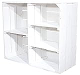 Maße: 77x68x35cm Vinterior Shabby Chic Holzschrank mit 3 Mittelbretter und Trennbrett - Neue Obstkisten Holzkisten als Schrank aus Holz in weiß - Schuhregal Bücherregal 77x68x35cm