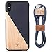 Produktbild Woodcessories - Hülle kompatibel mit iPhone X/Xs aus FSC Holz - EcoSplit Case (Ahorn/Blau + Kabel)