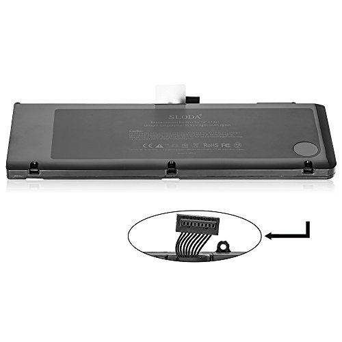 SLODA Laptop Ersatz Akku für Apple MacBook Pro 15″ A1321 A1286 (Mitte 2009 bis Mitte 2010 Version) Kompatibel für 15 Zoll Macbook Pro 5,3 Macbook Pro 5,4 Macbook Pro 6,2 Notebook Ersatz Batterie [Li-Polymer 10.95V 6000mAh] - 3