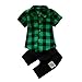 Produktbild Bekeleideung Set Sommer Kleidung T-Shirt Tops Hosen Outfits Kleidung Set Neugeborenen Sommer Boy Kinder Plaid T Shirt Tops + Shorts Hosen Outfits Set LMMVP (12 Monate-3Jahr) (Grün, 90CM (18Monate))