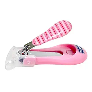 Hopop Safety Nail Cutter for Infants and Kids with Skin Guard (Pink Stripe)