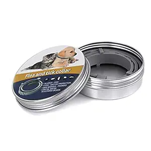 Qpets? Flea and Tick Collar - 8 Month Protection Adjustable Waterproof Collar for Dog Puppy Kitten Cats, Natural & Safe Efficiently Repell Locust Lice of Pets (for Dog and Cat) (Grey)