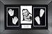 BabyRice Large Baby Casting Kit (great for Twins!), 14.5x8.5" Brushed Pewter Frame, Black mount, Silver metallic paint
