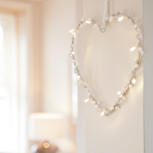 10er LED Lichterherz LED Herz warmweiß batteriebetrieben Lights4fun