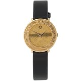 ARS Damen-Armbanduhr Quarz Analog 750 Gold Gelbgold Lederband Safirglas