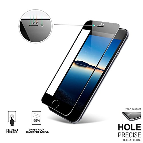 iPhone 7/8 Screen Protector, [3D GLASS] DN-TECHNOLOGYÂ® Edge-to-Edge iPhone 7 Tempered Glass. iPhone 8 Tempered Glass [Compatible With Any iPhone 7/8 Case] ULTRA CLEAR 9H Hardness Tempered GLASS Screen Protector For iPhone 7/8 (BLACK)