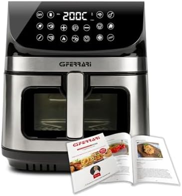 G3 Ferrari G10215 Friggitrice ad Aria Friggisano Star, 2200W, Capacità XXL 9 L, Doppia Resistenza; Display Digitale con 12 Programmi; Termeratura regolabile (80 °C-200°C), Ricettario