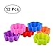 Produktbild BESTONZON 12 stücke Silikon Cupcake Maker Mould Muffin Mousse Gelee Schokolade Kuchenform Blume Design Liner Wiederverwendbare Nicht-Stick upcake Mould Tasse (gelegentliche Farbe)