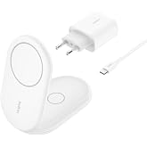 Belkin WIZ028VFWH BoostCharge Pro Katlanabilir Qi2 15W Kablosuz Şarj Standı - Beyaz