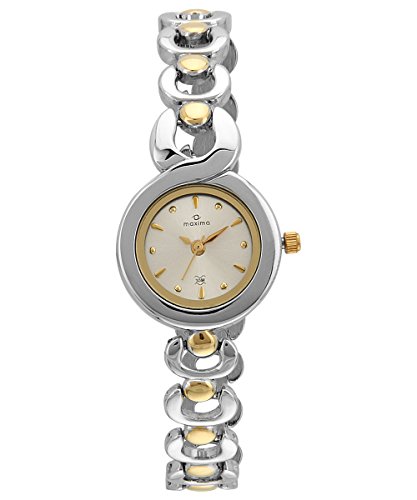 Maxima Brass Analog Silver Dial Women's Watch - 36331Bmlt, Band Color-Multicolor