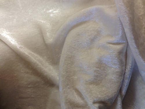 Ivory Crushed Velvet Fabric Craft Stretch Velour -150 cm Wide- Free UK Post