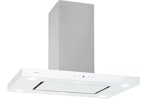 Klarstein Valeria Cappa Isola - 230W, max 650 m³/h, 3 livelli di potenza, illuminazione LED, pannello touch, vetro, acciaio inox, efficiente, PureAmbience Concept, bianco