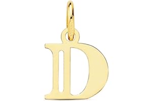INMACULADA ROMERO IR Colgante oro 18k letra D mayúscula 11mm. doble tira calada lisa