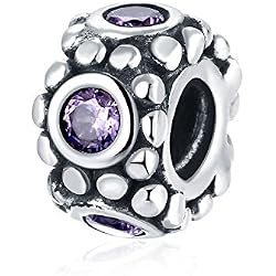 HMILYDYK estilo europeo colgante de cristal perlas de rueda Charm 925 plata de ley fit Pandora Pulsera