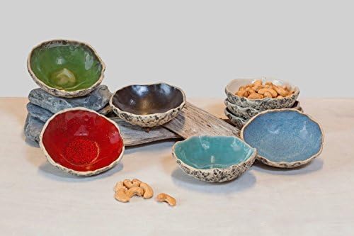 SPECIAL OFFER of 2 Stunning handmade ceramic tapas bowl set, snack &amp; cookies bowl set, Ice Cream bowl set, Small serving bowl set, Christmas gift, birthday gift. 7 natural color glaze variations.