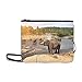 Produktbild JEOLVP Elefanten, die Fluss-Nationalpark Pinnawala baden Stockfoto Muster-Gewohnheit hochwertiges dünnes Nylon-Clutch Bag Cross-Body Bag Shoulder Bag